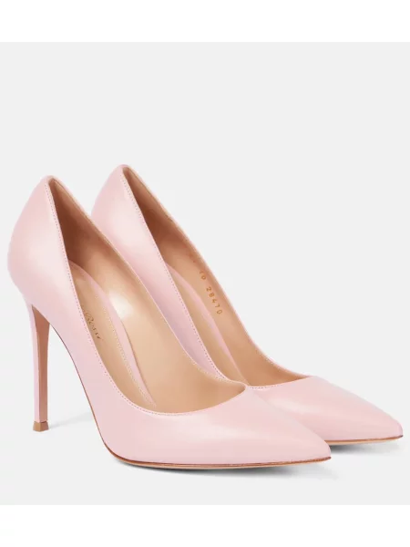 Pantofi cu toc Gianvito Rossi din piele roz