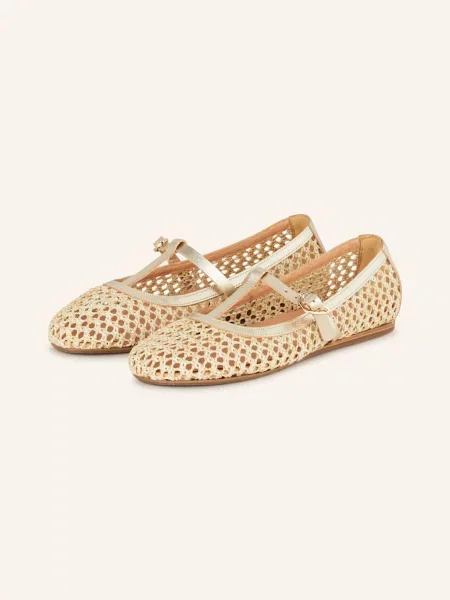 Ancient Greek Sandals Baleríny Aerati krémová zlatá