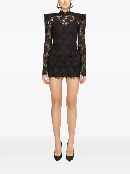 Rochie mini Nissa din dantelă de costum negru