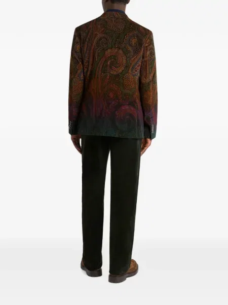 Μπουφάν Etro κοτλέ με σχέδιο paisley πράσινο