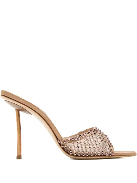 Sandale Le Silla din satin de cristal