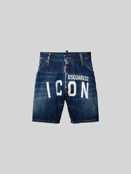 Szorty jeansowe o kroju regular fit z bawełny Dsquared2 niebieskie