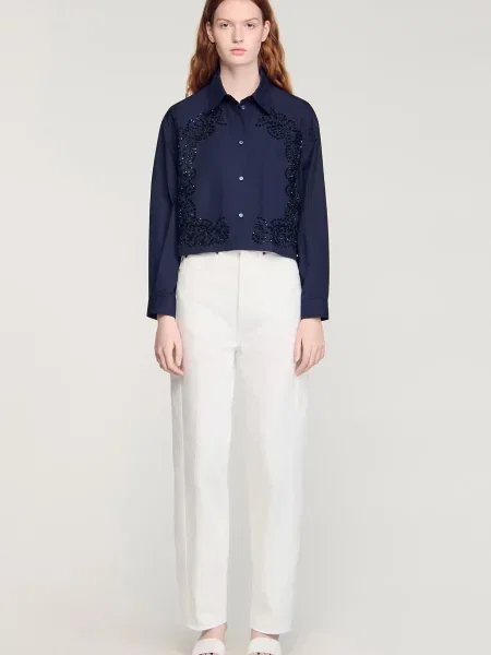 Сорочка Sandro синя