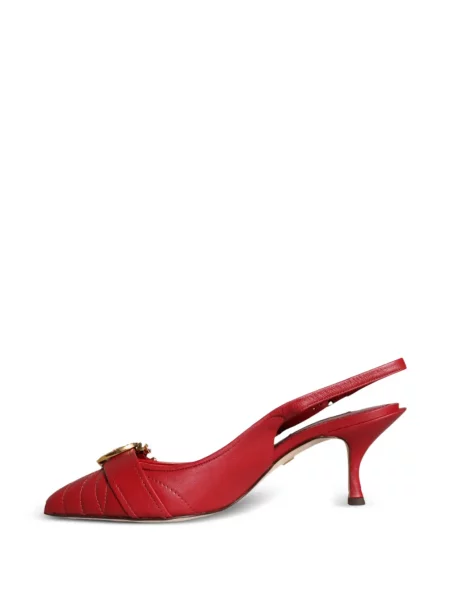 Matlasat pantofi cu toc Dolce & Gabbana din piele roșu