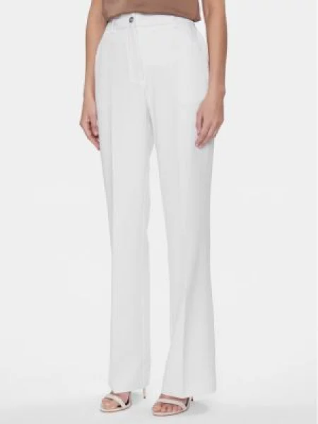 Hlače iz tkanine Guess bela