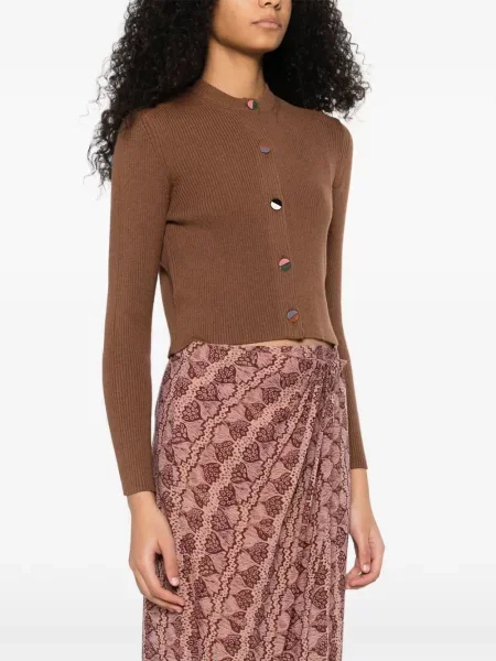 Kardigan Mii prążkowany brązowy