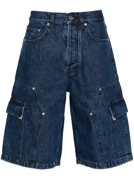 Džínové šortky Palm Angels s výšivkou modré