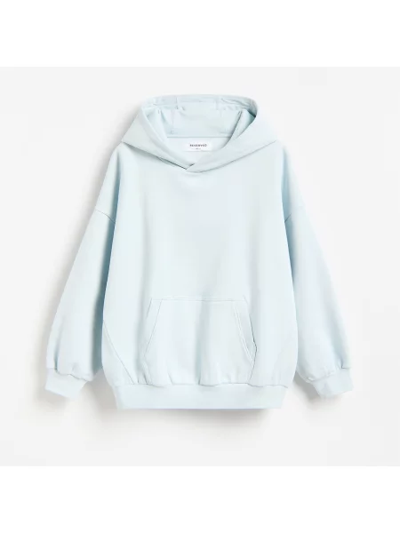 Reserved Mikina oversized s potiskem světle modrá