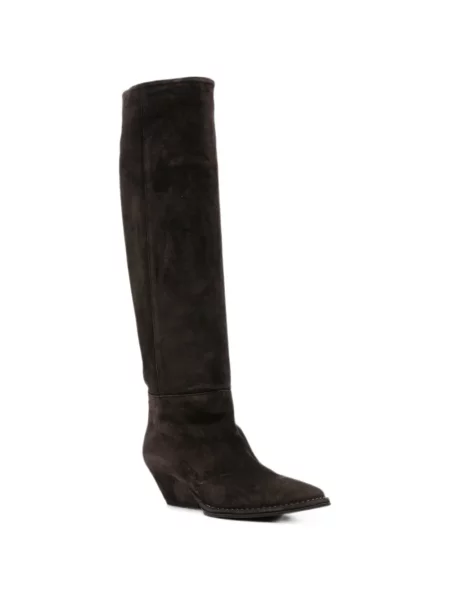 Botine Del Carlo din piele de căprioară maro
