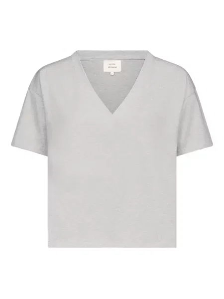 Tricou Loulou De Saison cu decolteu în V scurt gri
