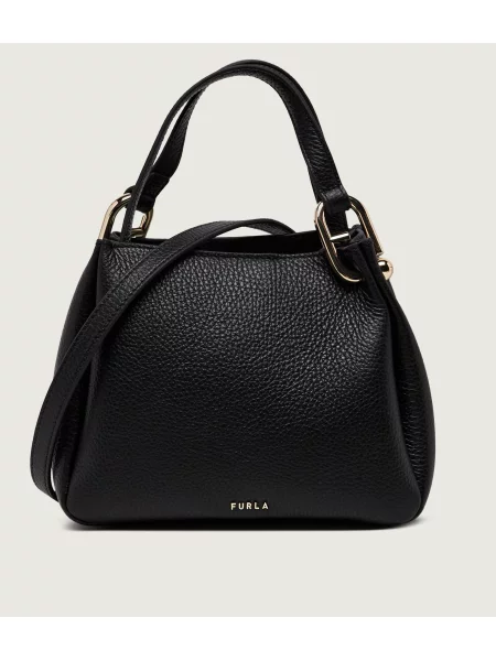 Furla Bőr válltáska Furla Nuvola fekete