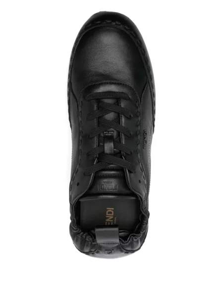 Sneakerși Fendi cu șireturi din dantelă negru
