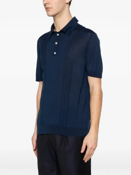 Къс поло тениска Kiton синьо