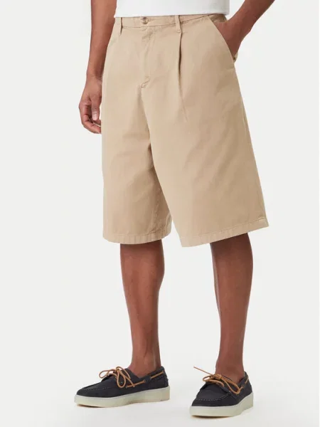 Šortky z materiálu Guess Jeans béžové