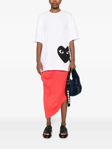Тениска Comme Des Garçons Play със сърца бяло