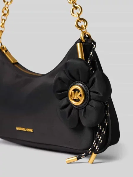 Torba na ramię z kwiatowym dodatkiem model Nolita' Michael Michael Kors czarna