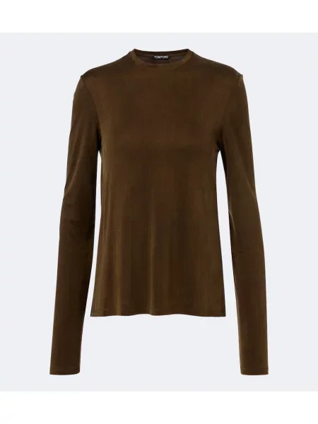 Tricou Tom Ford din jerseu verde