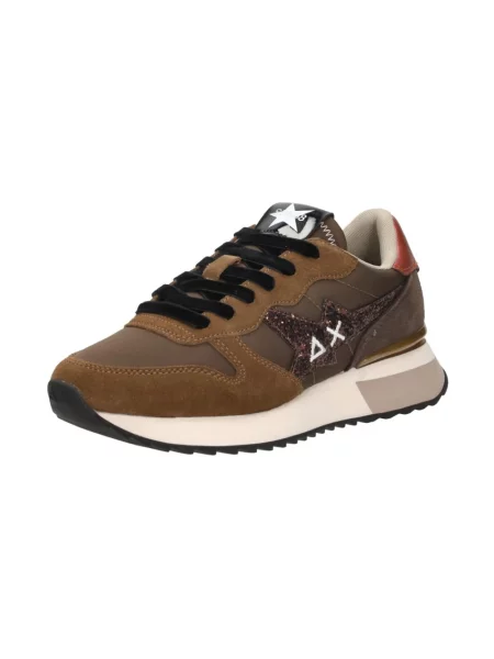 Sneakersy Sun68 z logo brązowe