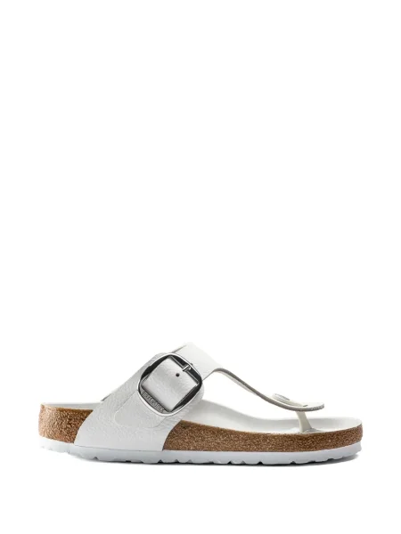 Șlapi Birkenstock cu cataramă alb