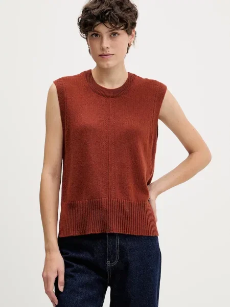 Pedro del Hierro vestă din amestec de lână portocaliu