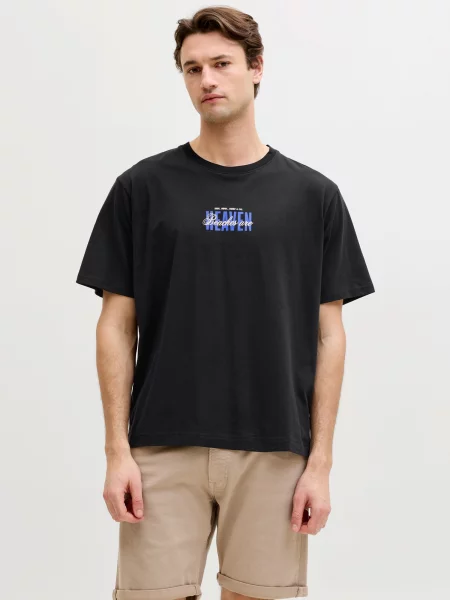 JJ Rebel Tričko JREBHAYDEN indigo / čierna biela