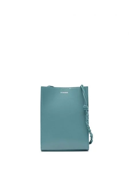 Geantă Jil Sander din piele cu imagine albastru
