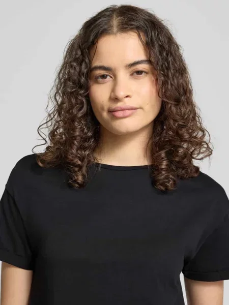 T-shirt z przymocowaną zakładką na rękawach model BRANDY' Noisy May czarna