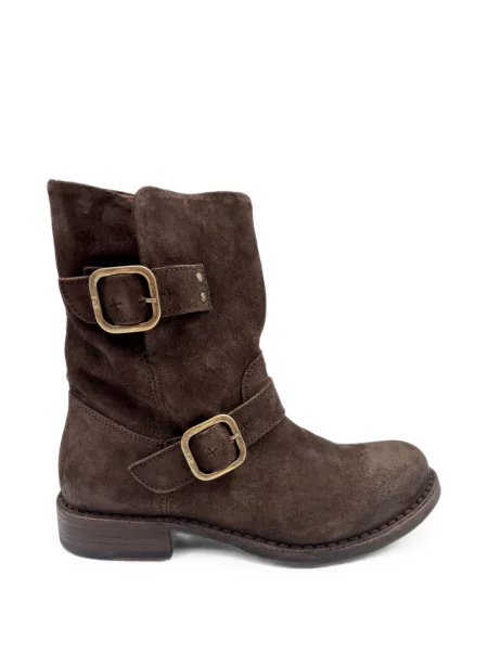 Botine Fiorentini + Baker din piele de căprioară cu cataramă maro
