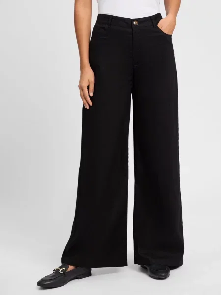 Franco Callegari Spodnie Kobiety len jednolity 36 czarny