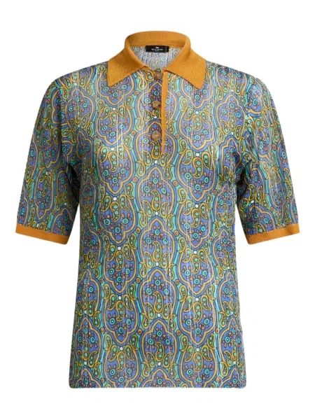 Polo Etro tricotate cu imagine portocaliu
