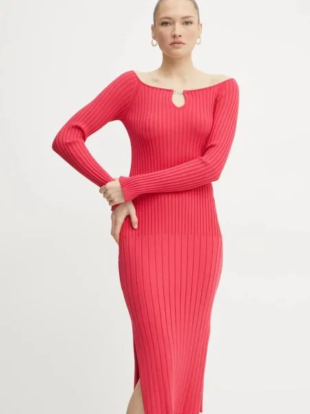 Сукня Boss Orange mini облягаюча рожевий