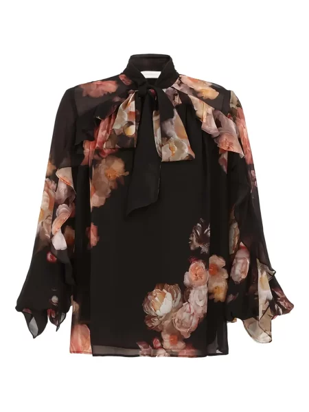 Bluză Zimmermann cu model floral cu imagine negru