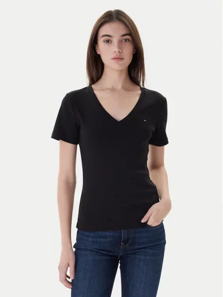Tommy Hilfiger T-shirt New Slim Cody V-Neck Ss crna