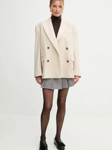 Піджак з додаванням вовни MAX&Co. oversize меланж бежевий