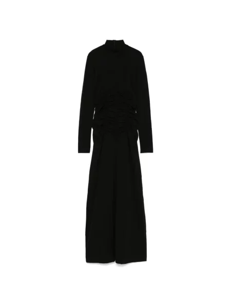 Maksi sukienka maxi Bite Studios z falbankami elegancka czarna