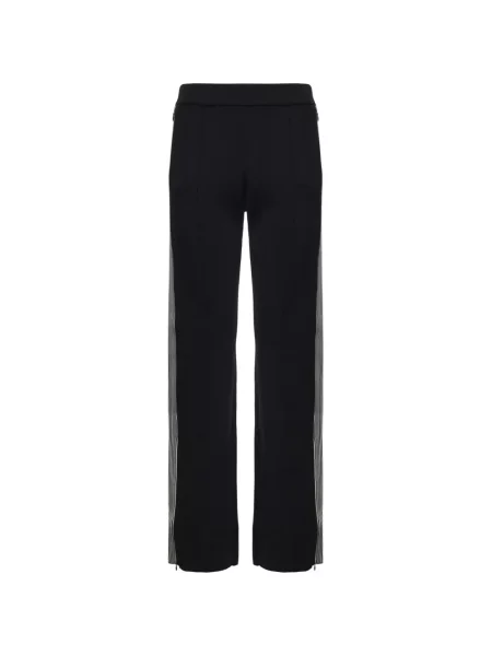 Pantaloni Pinko cu broderie cu dungi alergare negru