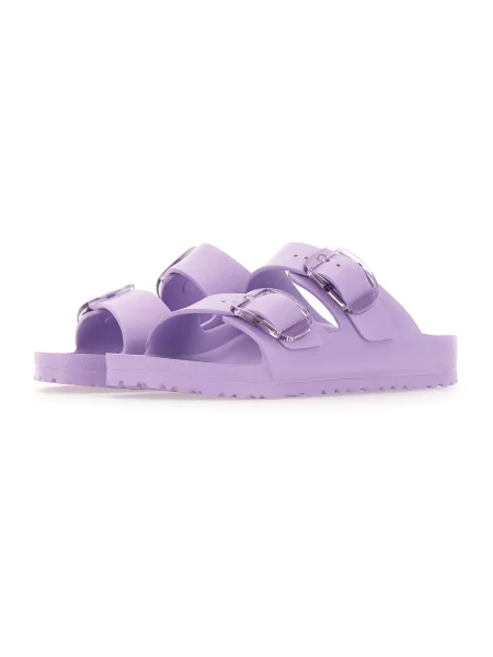 Klapki Birkenstock na sprzączkę fioletowe