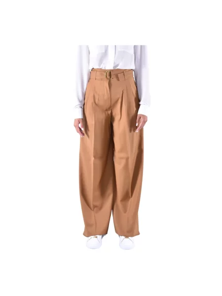 Spodnie Max Mara Studio wełniane pomarańczowe