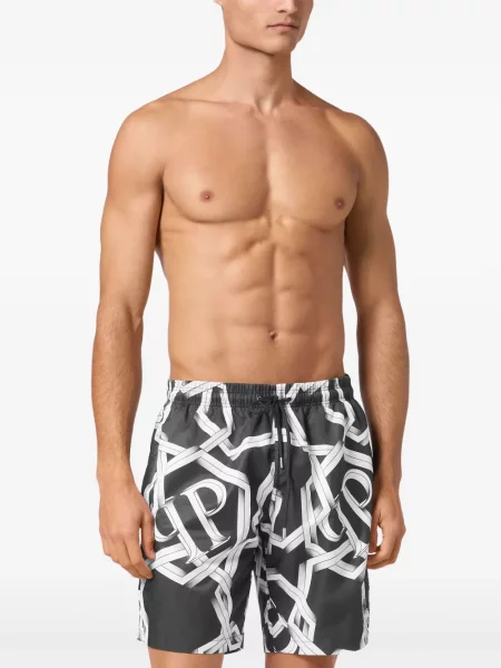 Slip de baie Philipp Plein cu imagine negru