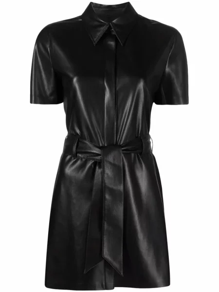 Mała mały sukienka koszulowa Nanushka garniturowa czarna