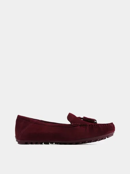 Велюровые мокасины Miraton бордовые