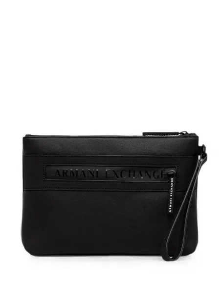 Curea Armani Exchange cu autograf negru