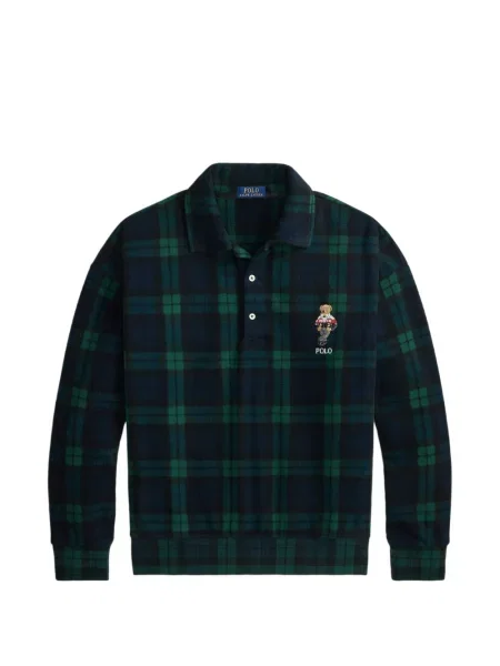 Pledas flanelinis kepurė su snapeliu Polo Ralph Lauren su petnešėlėmis aplink kaklą violetinė