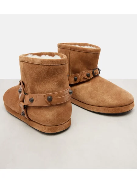Cizme scurte Balenciaga din piele de căprioară maro