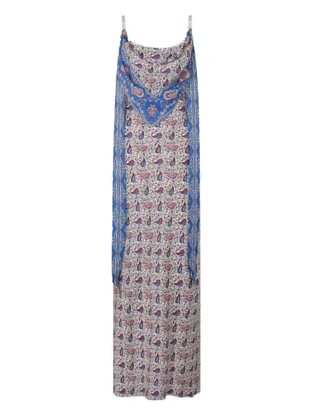 Костюм макси рокля Rabanne с принт с пейсли десен
