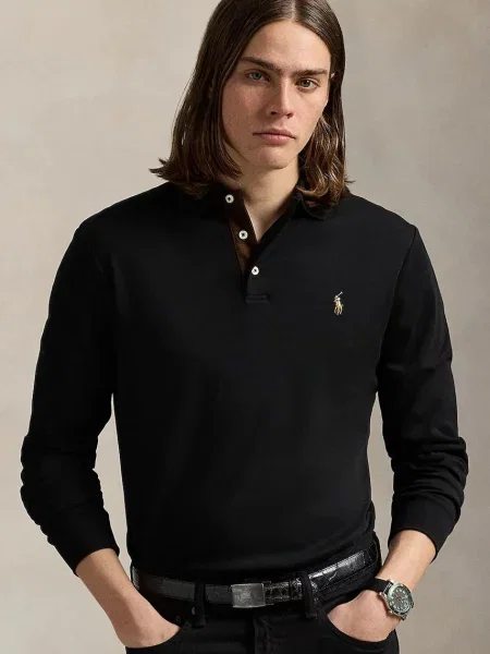 Polo Ralph Lauren Tričko s dlhým rukávom čierna