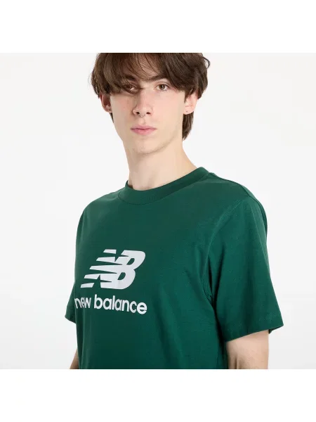Pánske tričko New Balance Stacked Logo night watch green zelená