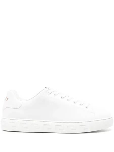 Sneakerși Versace cu șireturi din dantelă alb
