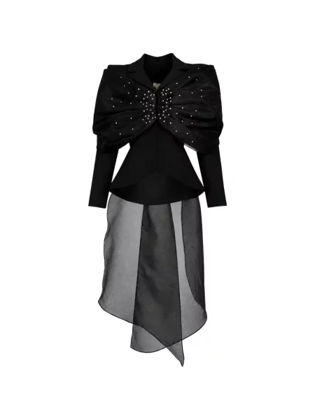Sacou Monarh cu funde din organza negru