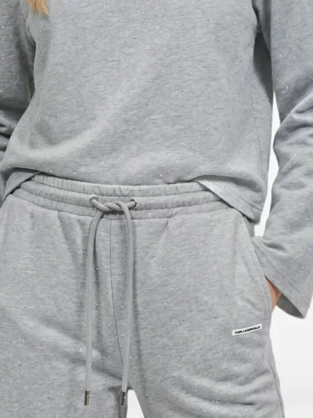 Stras pantaloni Karl Lagerfeld gri